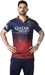 RCB IPL Style Cricket Jersey for Men Premium Breathable Sports T Shirt Quick Dry Athletic Fit Comfortable Match Practice W... Price In India