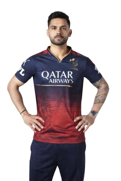 RCB IPL Style Cricket Jersey for Men Premium Breathable Sports T Shirt Quick Dry Athletic Fit Comfortable Match Practice Wear Lightweight Performance Training Activewear-image-45