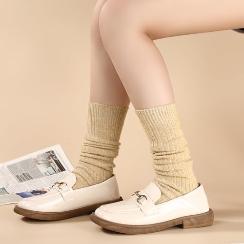 Image of Pleneal Slouchy Socks for Women Long Scrunch Sock Chunky Knit Boot Socks