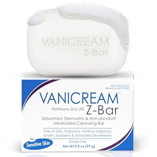 Vanicream Z Bar, Seborrheic Dermatitis & Anti-Dandruff Medicated Bar, 3.5 Oz, Formulated without Common Irritants for Sensitive Skin, 2% Pyrithione Zinc Helps Relieve Itching, Redness & Flaking