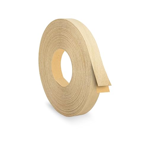 Image of Birch 7 /8 inch x 50 feet Edge Banding Veneer Tape Peel Stick Adhesive Edging Veneer Trim Flexible Vinyl Strip Molding Wood Cabinet Laminate Shelf Furniture Countertop Formica Plywood Board Repair