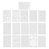 NESTINGHO 16pcs Reusable Plastic DIY Planner Stencils Set for Weekly Planning, Painting Templates for Dot