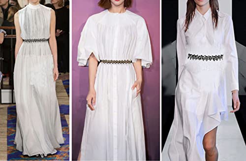 Ladies Rose Flower Rhinestone Inlaid Wide Stretchy Belt Tunic Girdle Waistband3