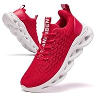 TIANZEBEN Damen Schuhe Laufschuhe Turnschuhe Sportschuhe Running Tennis Sneaker Walkingschuhe Fitnessstudio Freizeit Fashion Leichtgewichts Atmungsaktiv Rot 39