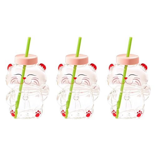 ���炵���N�}�̃f�U�C���̃K���X�X�g���[�J�b�v �ė��p�\�ȘR��h�~�W �q���p ��l �L�b�`�� ���O�g�p �C�܂���ȃN�}�̌`�̃h�����N�O���X �X�g���[�R��h�~�J�o�[�t�� �v���~�A���z�E�P�C�_�K���X