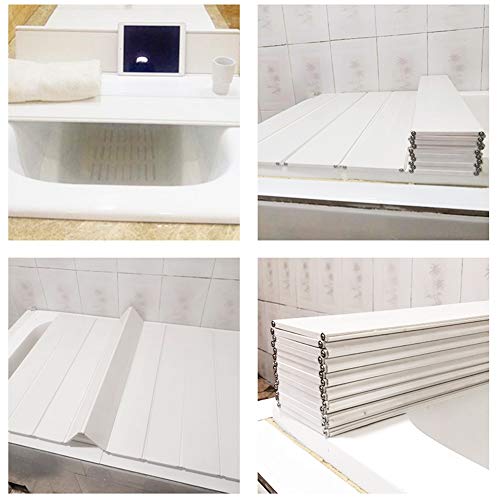 Cubierta de bañera aislante y bandeja plegable universal para baño 4
