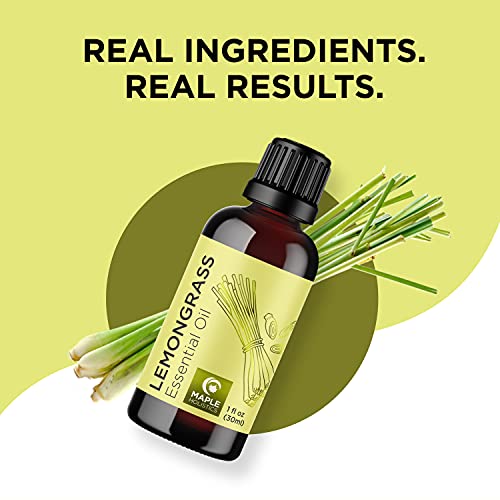 Pure Refreshing Lemongrass Essential Oil - Aromatherapy Lemongrass Oil For Hair Skin And Nails Plus Potent Natural Aromatic Essential Oil For Diffusers For Home And Travel From Maple Holistics #TOP4