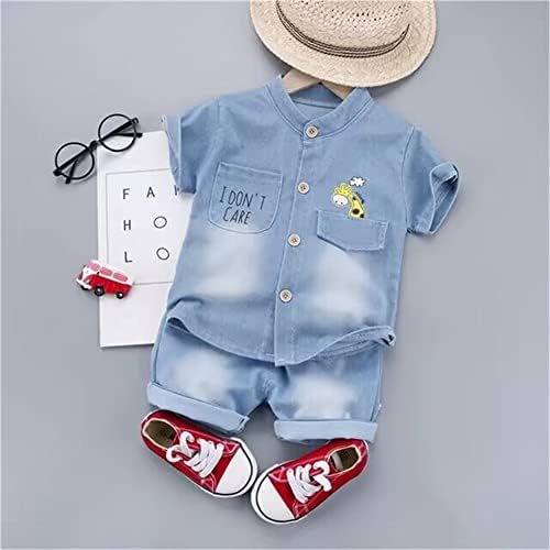Summer Baby Boys Clothing Set Infant Clothes Cartoon T-shirt + Denim Shorts 2PCS Toddler Kids Casual Suit image 4