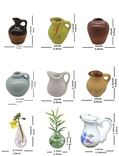 Imanes de cerámica mini jarrón 8 piezas para refrigerador miniatura 2