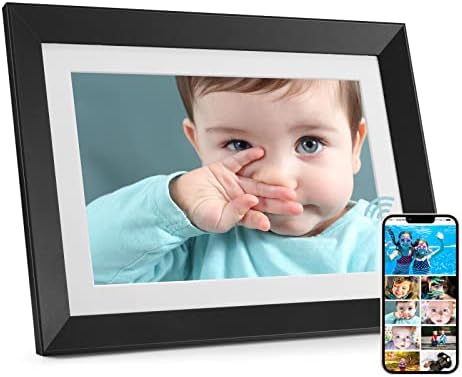 Digital Picture Frame - Benibela 10.1 Inch WiFi AI Smart Electronic Photo Frame with IPS Touch Screen, AI Recognition, 2 Filter, 32GB Slideshow Display, Share Photo Video Anywhere via Email App USB
