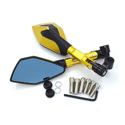 Espejo Retrovisor Moto Cristal Azul CNC Antideslumbramiento 2