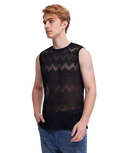 Verdusa Mens See Through Vest Mesh Tank Top Undershirt Sleeveless Muscle Shirts4