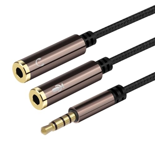 SZSL 3.5mm �I�[�f�B�I���z�P�[�u�� 4��/TRRS 3.5mm �I�X to 2*���X�i�w�b�h�z��+�}�C�N�j �C���z������R�[�h Hi-Fi���� ���ϋv���i�C�����҂� 24K�����b�L�v���O �X�}�z/�^�u���b�g/MP3//CD/MD�ɑΉ� 30CM