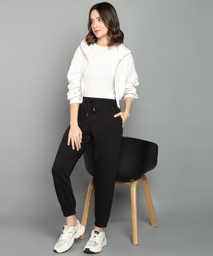Image of Alan Jones Clothing Women's Regular Fit Mid Rise Fleece Jogger Regular Pants Winterwear