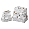 Lot de 6 boîtes cadeaux – Lot de 6 boîtes cadeaux – Blanc doré et argenté