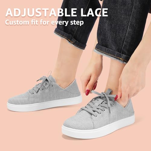 Image of STQ Women's Lace up Tennis Shoes Orthopedic Casual Sneakers | Arch Support | Plantar Fasciitis | Business, Travel, Work, Daily Wear | Lightweight