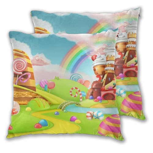 Taies d'oreiller carrées Candy Land protège-oreiller lit x2 - 3