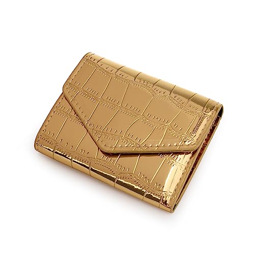 2023 fashion wallet European and American style card bag female cross-border trend multicolor bright versatile tide (Gold)