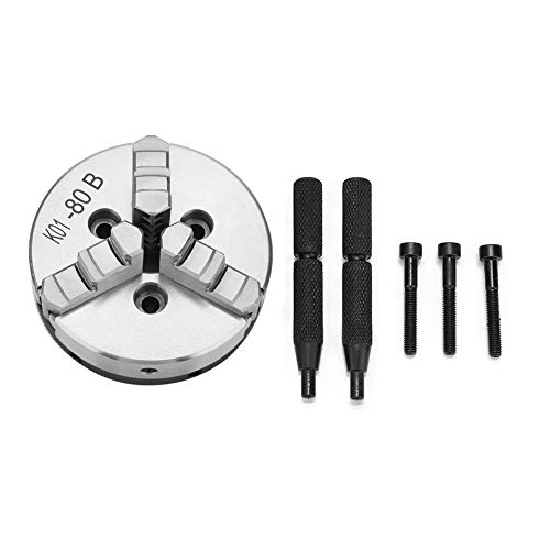 SANOU K01 80B 3 Jaw Manual Self Centering Lathe Chuck 80mm Diameter High Precision Steel Construction for Metal Lathe Machine Tools