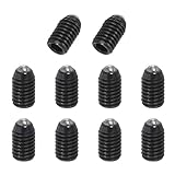 PATIKIL M5x8mm Ball Point Set Screws, 10 Pcs Carbon Steel Hex Socket Spring Plungers Grub Screw for Industrial Machine Home Furniture Workplaces, Black
