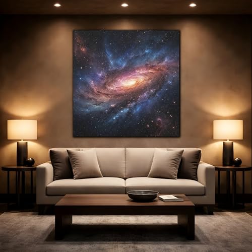 Tableau galaxie spirale pour habiller un mur vide avec un grand format 60x60