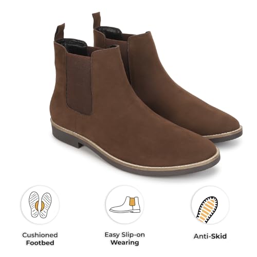 Image of YOHO Comfortable Boots For Men | Extra Cushioned Foot Bed And Skin Friendly Ankle Boot With Low Heels | PU Finish Material | Trendy, Stylish & Casual Boots | Winter, Snow & Holiday Outings