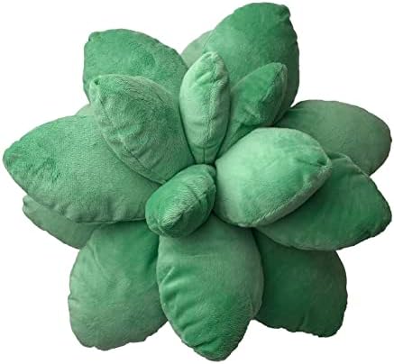 WISDTD 16'' Succulent Pillow for Home Bedroom Sofa Decor Green Plant Throw Pillow Cute 3D Succulents Cactus Pillow