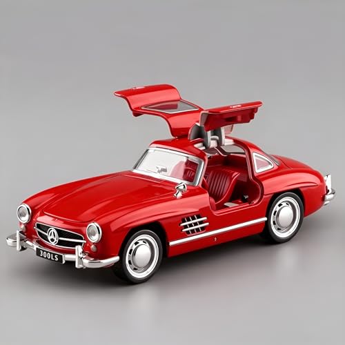 Image of Diecast Mercedes Benz 300 SL Toy Car - 1:32 Scale Alloy Vintage Car with Light & Sound, Pull-Back Toy for Kids & Collectors, Gift for Boys & Enthusiasts- (Color As Per Stock)