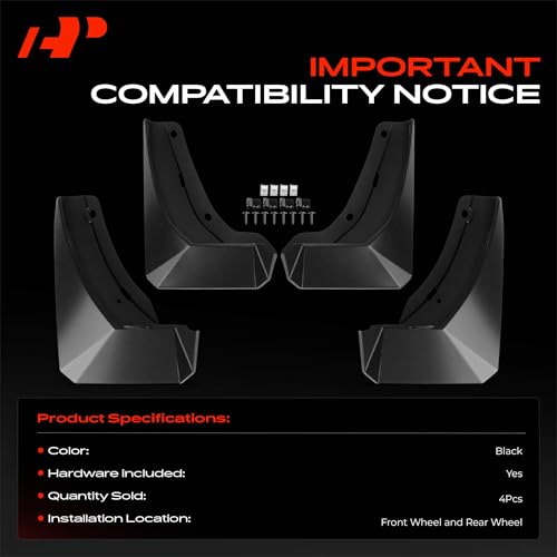 Image of A-Premium Mud Flaps Compatible with Hyundai | for Hyundai Santa Fe 2024 SUV, No Drilling Required Mud Guards with Accessories, Set of 4 Front and Rear
