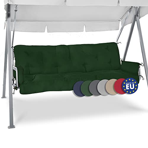 Beautissu Coussin balancelle, balancoire : Coussin Banquette + Coussins accoudoirs Flair HS 180x50x8cm - Vert foncé