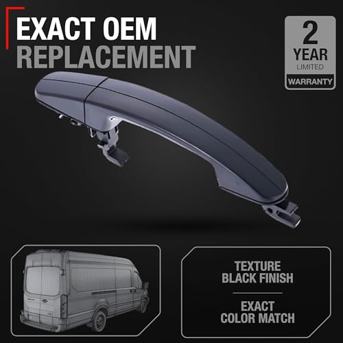 Image of T1A Exterior Front & Rear Driver and Passenger Door Handle and Cover Set - Compatible with 2012-2019 Ford C-Max, Escape, Focus - Textured Black - OEM CV6Z-5422404-DA, AM5Z-17218B08-A, 97670