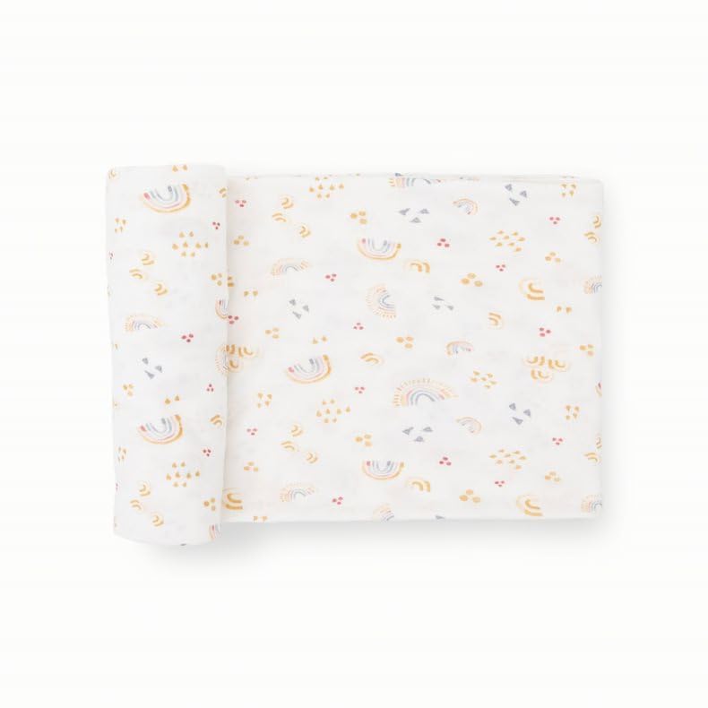 Image of Little Unicorn Premium Stretch Knit Swaddle Blanket | Super Soft with Optimal Stretch & Breathability for swaddling (Rainbows)