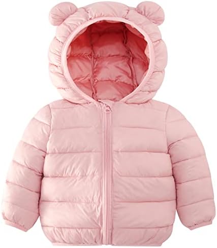 UNICOMIDEA Winter Coats for Kids with Hoods Light Puffer Jacket for Baby Boys Girls Infants Toddlers Down Alternative Clothes Outdoor Warmth Travel Snow Play (Pink Solid Color, 18-24 Months)