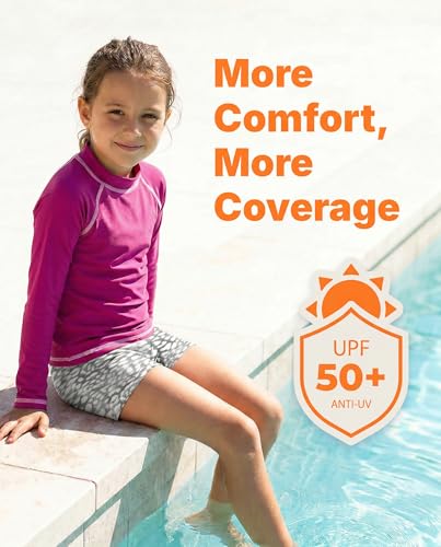 Image of City Threads Girls Swim Shorts, UPF 50+ Swim Pants for Girls, Made in USA Swimsuit Shorts