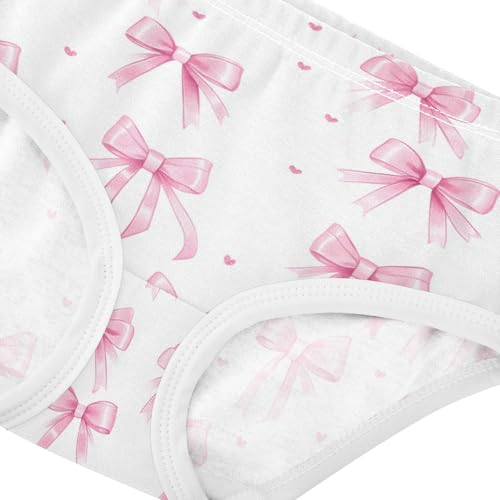 Wusikd Pink Bows 3 Girls' Underwear Cotton Girls Briefs Soft Toddler Underwear 2T4