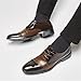 Men's Vintage Patent Leather Cap Toe Two-Tone Dress Shoes Modern Formal Business Lace Up Round Toe Oxford (Brown, Adult, Men, 13, Numeric, US Footwear Size System, Medium)