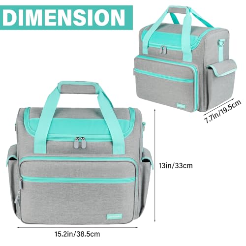Image of Craft Bag for Scrapbook Supplies, Large Scrapbook Tote with 15.6'' Laptop Sleeve, Art Supply Storage Bag with Multiple Pockets for Scrapbooking Tools, Gray
