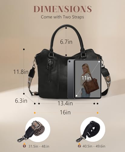 Image of VASCHY Hobo Purse for Women, Two-Strap Set, Easily Converts to Shoulder Bag, Crossbody Bag, or Tote Handbag, Travel Work Bag
