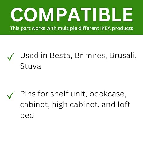 Spare Hardware Parts BESTA Regalstifte Kompatibel mit IKEA #113301 (Packung mit 12)