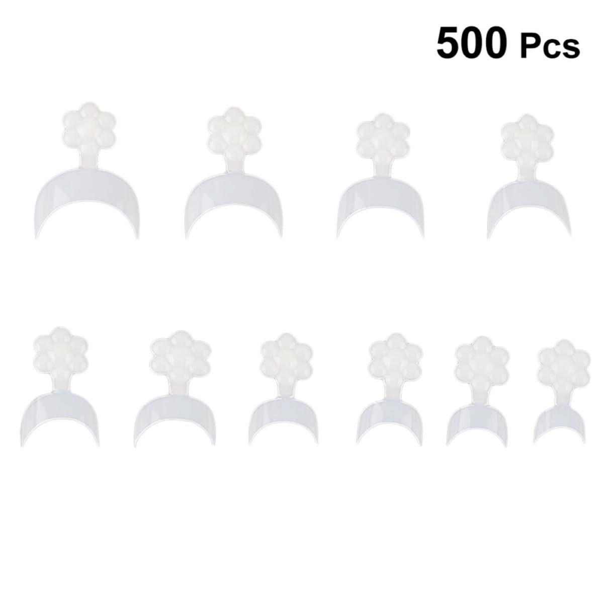 500pcs White Crescent Shape Artificial Nail Tips, 10 Sizes ABS