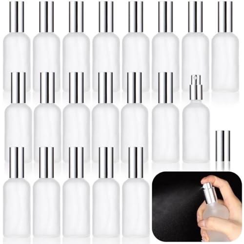 Botellas de spray de vidrio esmerilado de 100 ml con atomizador recargable para perfumes, 20 uds 2