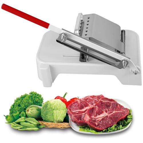 Adjustable Thickness Stainless Steel Frozen Meat Slicer - Manual Cutter for Beef, Vegetables & More - Rustproof Kitchen Essential