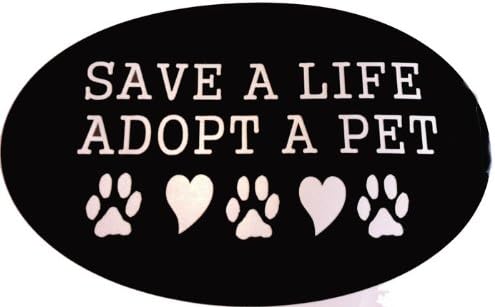 Save a Life Adopt a Pet Set of 2 Dog Cat Car Truck Decal Black Vinyl