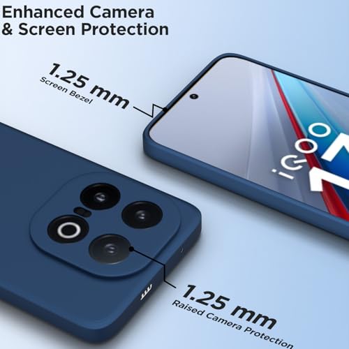 Image of Outlouders Back Cover for iQOO 13 5G | Camera Protection | Durable Soft Matte Silicone Bumper Case (Blue)