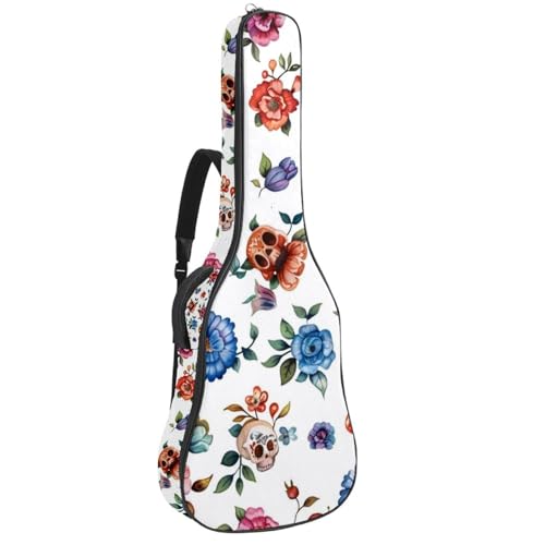 Housse guitare acoustique Art Sugar Skull pour cours et voyage