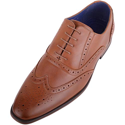 Zapatos brogues elegantes de vestir para hombre con cordones y estilo formal