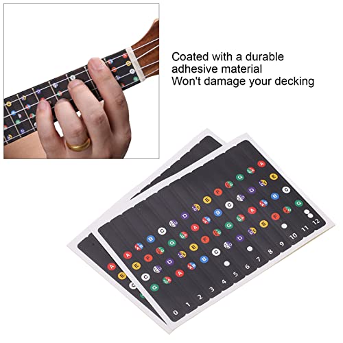 2 Unidades de Adesivos de Escala de Ukulele, Guia de Dedo Em Pvc para Notas de Acordes para Shows In