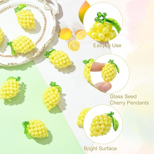 Breloques citron jaune 3D en acrylique légères pour boucles d'oreilles confort
