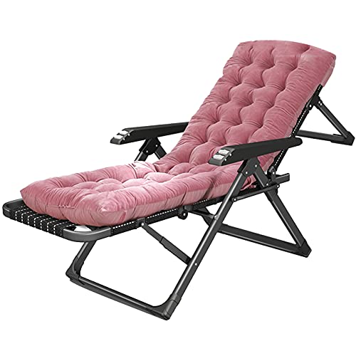 Chaise longue pliante réglable avec coussin amovible pour jardin et bureau - Support 200 kg