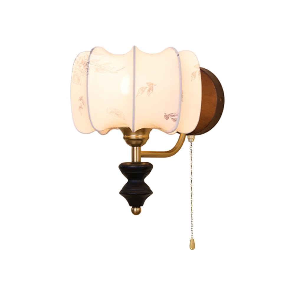 Aplique de Pared de Madera para mesita de Noche con Interruptor de Tiro, lámpara Moderna para Sala de Estar, Dormitorio, Pasillo, Apliques de iluminación, portalámparas E27, cablea